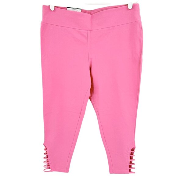 Terra & Sky Women's Blush Pink Capri Ladder Legging Plus Size 0X (14W) NWT - Picture 1 of 11